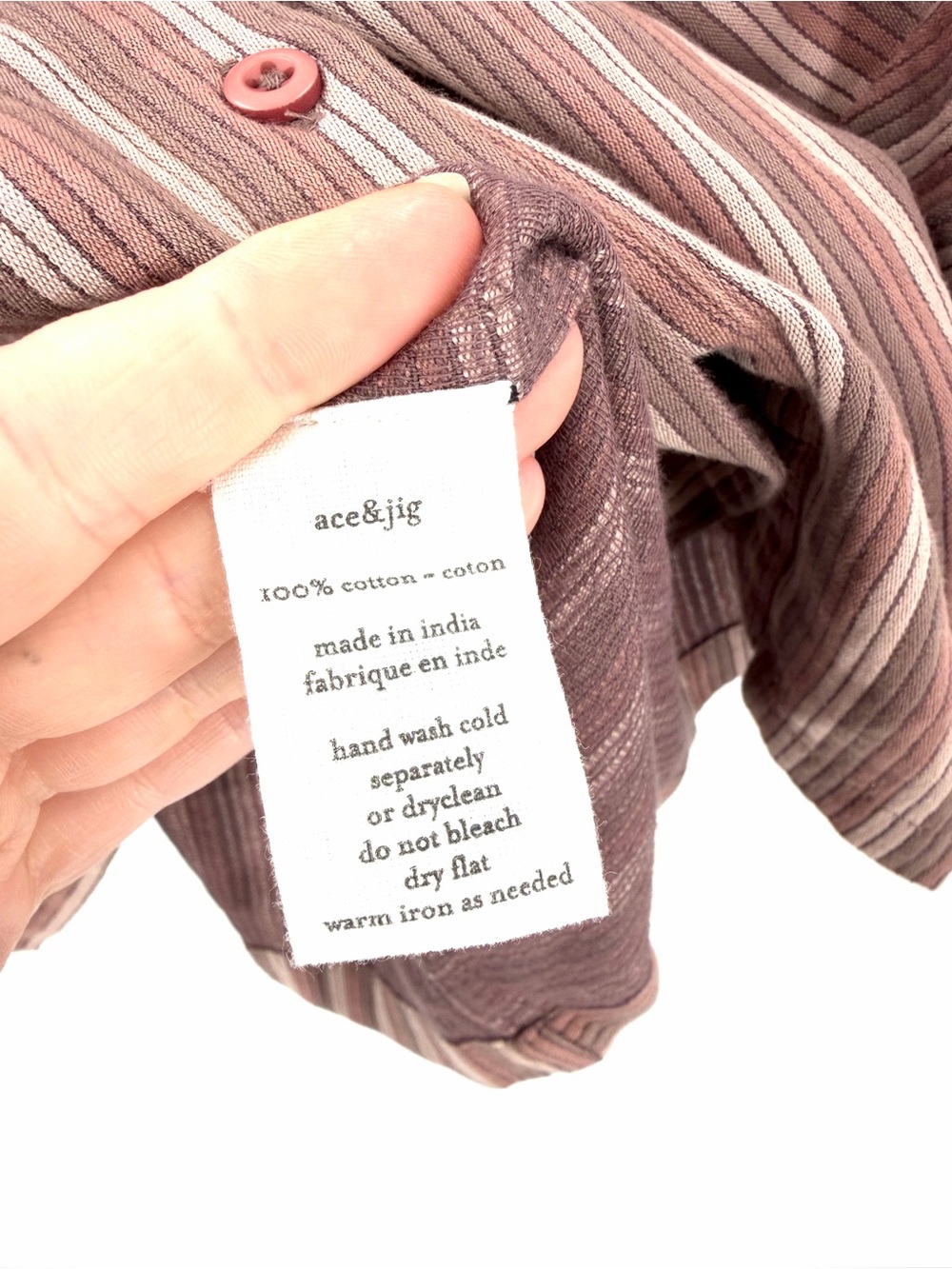 Ace & Jig 100% Cotton Contemporary Boho Striped Button-down Short Sleeve Top - Picture 6 of 6